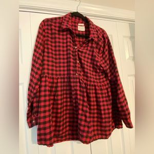 American Eagle Ahh-Mazingly Soft Peplum Flannel Top - size Large
